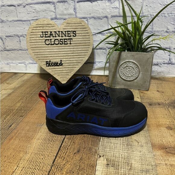 Ariat mens Outpace Day One Blue Trainers Work & Safety Shoes Sneakers - Picture 7 of 9